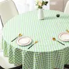 Mantel Redondo Pequeño para Restaurante Impermeable, Resistente al Aceite, Anti-quemaduras, Sin Lavado Mantel de Hotel Cuadros Rojos Mantel para Mesa de Comedor Mantel para Mesa de Café Producto Nuevo