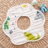 Atacado de Fabricante 6 Camadas Gaze de Algodão Puro Babador Infantil Giratório 360 Graus Pétala Fina Estilo Pescoço Bolso para Arroz