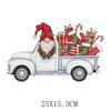 Coche de Dibujos Animados Navideño Impresión por Transferencia de Calor Pegatinas DIY para Ropa Logo de Impresión por Transferencia Patrón de Pegatinas para Planchar