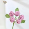 Buquê de crochê com flores de bolha, flores artificiais, crochê feito à mão, flores artificiais, decoração de fio, produto acabado, presente para o Festival Qixi e Dia do Professor