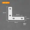 Soporte de ángulo de acero inoxidable con ángulo recto de 90 grados sujetador ángulo de hierro soporte de estante en forma de L de triángulo conector de refuerzo ferretería