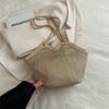 2024 nuevo bolso de mujer de gran capacidad, bolso de hombro de diamantes brillantes, bolso tote de hombro simple con textura para ir al trabajo, estilo occidental, cadena, axila