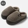 Pantuflas de algodón con suela gruesa para mujer, afelpadas y cálidas, pantuflas de algodón para el hogar para hombre, pantuflas cerradas cómodas para el hogar, venta al por mayor de invierno
