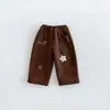Pantalones Rectos de Terciopelo Plus Bordados para Bebé 2026 Nuevo Invierno Niños Pantalones de Pana Engrosados con Letras zdk6603