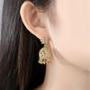 Pendientes de estilo indio Jinse con juego de cobre y cristal de circón, pendientes de estilo retro con borlas y campanas de viento europeas y americanas.