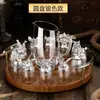 Juego de Copas de Vino Blanco Zodiaco Dispensador de Vino para el Hogar Juego de Vino Chino de Alta Gama 12 Copas Pequeñas Bala Una Copa