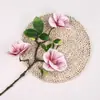 3 Flores Artificiais de Magnólia de Chá para Decoração de Café, Flores de Seda para Cenários Populares de Fotos, Flores Artificiais para Arranjo de Mesa de Jantar em Casa