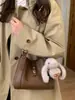 Bolso Cubo con Patrón de Lichi Estilo Coreano, Bolso de Mano para Mujer, Bolso Tote de Diseño Nicho, Bolso Minimalista de Alta Gama