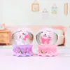 Creativa Lindo Dibujo Animado Gato Mia Mini Bola de Cristal Luminosa Bola de Agua Adorno de Escritorio Decoración Regalo Venta Directa de Fábrica