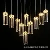 Cortina de Cuentas Ojo de Buey Transfronteriza Cadena de Luces Colgantes 10 Cabezas Decoración de Palacio para Bodas y Banquetes Accesorios de Iluminación con Borla Dorada Fábrica al por Mayor