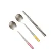Cuchara de Titanio Puro con Mango Largo para Uso Doméstico, Uso Personal Infantil, Cuchara de Mesa, Cuchara de Cocina y Restaurante de Gama Alta, Venta al por Mayor Comercial