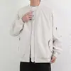 Jaqueta bomber masculina estilo aviador com gola alta, marca moderna, fina para primavera e outono, versátil, funcional, roupa de trabalho, casaco casual, jaqueta de beisebol