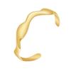 Aço Titânio Banhado a Ouro 18K Design de Nicho Pulseira Aberta Irregular em Forma de Onda Pulseira de Personalidade B242426