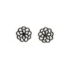 Brincos de Tarraxa Flor Mandala Retro de Luxo Leve Estilo Francês Aço Inoxidável Vazado Cortado Estames de Lótus Ossos da Orelha