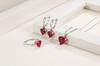AliExpress Transfronterizo Nuevo Amor Traje Pendientes Personalidad Creativa Zircón Anillo Abierto Colgante en Forma de Corazón Cadena