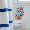 Br3894C Cachorro de Dibujos Animados Divertido Bañándose Lindo Pegatina de Pared Autoadhesiva Decoración de Baño Inodoro Pegatina