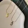 Colar Minimalista Versátil Europeu e Americano, Corrente de Clavícula Quadrada, Design de Nicho, Corrente de Pescoço de Alta Qualidade, Estilo Cool, Pingente Vintage para Mulheres