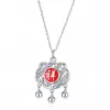 Collar Vintage de Plata de Ley S925 con Candado Ruyi, Moda de Alta Gama, Colgante Hueco de Plata con Candado de Paz, Joyería para el Día de la Madre para Mujeres
