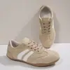 Zapatillas de entrenamiento retro alemanas para mujer, piel de ante, tres rayas, con cordones, zapatos casuales planos, zapatos de mujer de talla grande transfronterizos, una pieza