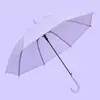Guarda-chuva transparente criativo de cabo longo guarda-chuva descartável com anel guarda-chuva de publicidade presente guarda-chuva transparente colorido atacado