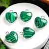 Piedra Natural Amatista Lapislázuli Lapislázuli 15 mm Colgante Borde de Amor Collar de Bricolaje Pendientes Accesorios de Joyería en Forma de Corazón