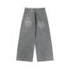 Estilo Americano Retro Tendencia Marca Estrella Olla Bordada Jeans Hombres y Mujeres Oversize Casual Rectos Pierna Ancha Pantalones