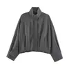 Jaqueta Bomber Xadrez Feminina Estilo Europeu Versátil Peça de Roupa Externa Outono Novo Casual Solta Emagrecedora Top