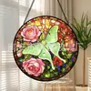 Colgante de Cristal de Colores Polilla Diosa de la Luna Transfronterizo Adorno Colgante de Cristal para el Hogar Decoración de Ventana Atrapasol de Jardín