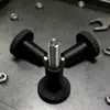 Fabricante de Dongguan Suministra 16 mm-M4 Galvanizado Ecológico Nylon Mango Recto Mango de Plástico Perilla para Muebles