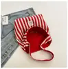 Bolso Sencillo de Letras Estilo Coreano Bolso de Hombro para Viajes Cotidianos Gran Capacidad Alto Valor de Color Doble Propósito Bolso de Lona Rayada