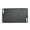 Chapa de Grelhar Dupla Face para Exterior, Chapa Espessada para Churrasco, Placa de Ferro Fundido Listrada Não Revestida, Chapa de Grelha Multiúso para Fogão a Gás para Bife