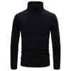 2026 Otoño e Invierno Transfronterizo Comercio Exterior para Hombre Suéter de Cuello Alto Color Sólido Estilo Coreano Ajuste Delgado Juventud Jersey de Rayas Tejido de Punto