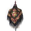Bufanda de Estilo Étnico Nuevo con Borlas y Flores Estampadas Primavera Otoño Invierno Viaje Mujeres Bufanda Cuadrada Bordada Chal para Habitación con Aire Acondicionado