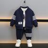 Conjunto Esportivo Infantil para Meninos Primavera 2026 Jaqueta Nova Estilosa Estilo Coreano Tendência Legal Conjunto de Duas Peças para Bebês