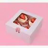 Caixa de Muffin Branca Pura com Quatro Compartimentos Caixa para Cupcake Cup Cake