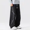 Novedades de otoño: Pantalones deportivos casuales de marca de moda estilo americano, pantalones anchos rectos holgados con cordón (precio controlado en 89)