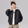 Chaqueta de Cuero para Niños Primavera y Otoño 2026 Nuevo Estilo Ropa de Otoño para Niños Top Mediano y Grande Niños Casual con Capucha Elegante Moderno Genial