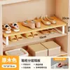 Armário de sapatos prateleira em camadas rack de armazenamento armário organizador de prateleira divisória de sapato de couro prateleira de armazenamento divisória de sapato doméstico