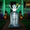 Tumba inflable de Halloween de 1.8 metros con modelo de fantasma, decoración con luz LED para patio exterior, césped, adorno para fiesta