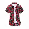 Camisa europea de manga corta para hombre, nueva, con estampado floral hawaiano casual, unisex, estampado digital