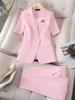 Traje de verano de manga corta estilo diosa con temperamento de negocios, traje de gerente de hotel para mujer, departamento de ventas, joyería, monos