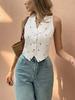 Desejo transfronteiriço AliExpress comércio exterior temperamento feminino roupas 2025 verão europeu e americano colete curto cardigã fino casaco