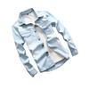 Camisa de Mezclilla Fina de Manga Larga para Jóvenes 2025, Camisa Básica Clásica Simple de Cuatro Estaciones, Chaqueta Versátil