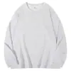 Envio Direto em Estoque Camiseta de Manga Longa 100% Algodão Puro com Punhos, Camiseta Base de Manga Longa de Algodão Puro Pesado para Outono, Top Solto
