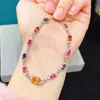 Pulsera de Zafiro de Color Natural Puro, Piedra Preciosa Grado 5A, Tamaño 4*6, 5.5*8mm Plata 925 Finamente Incrustada con Peso Pesado