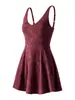 Vestido jacquard transfronterizo de cuello en U con copas fijas, que presenta un hermoso diseño en la espalda, sexy y seductor, adecuado para deportes, fitness y yoga, un vestido corto de una sola pieza para mujer