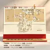 Ornamento de Mesa Cultural e Criativo Estilo Chinês Cidade Proibida Presentes Publicitários de Madeira Calendário do Ano do Cavalo Calendário de Mesa Personalizado de Ferro e Madeira Sólida