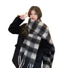Bufanda Cuadrada de Color Sólido Estilo Coreano Versátil de Falso Mohair para Mujer, Calentador de Cuello Grueso de Invierno Atmosférico para Estudiantes