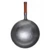Olla Pequeña de Hierro Forjado a Mano Estilo Antiguo con Mango de Madera con la Punta de la Lengua 3 Mismas Wok Universal Electromagnético a Gas Fabricante Venta al por Mayor