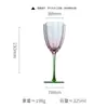 Copa de Vino Tinto Vintage, Copa de Champaña, Taza Retro Estéticamente Agradable, Copa de Vino Floral Gradiente de Color Lujo Ligero, Copa para Uso Doméstico